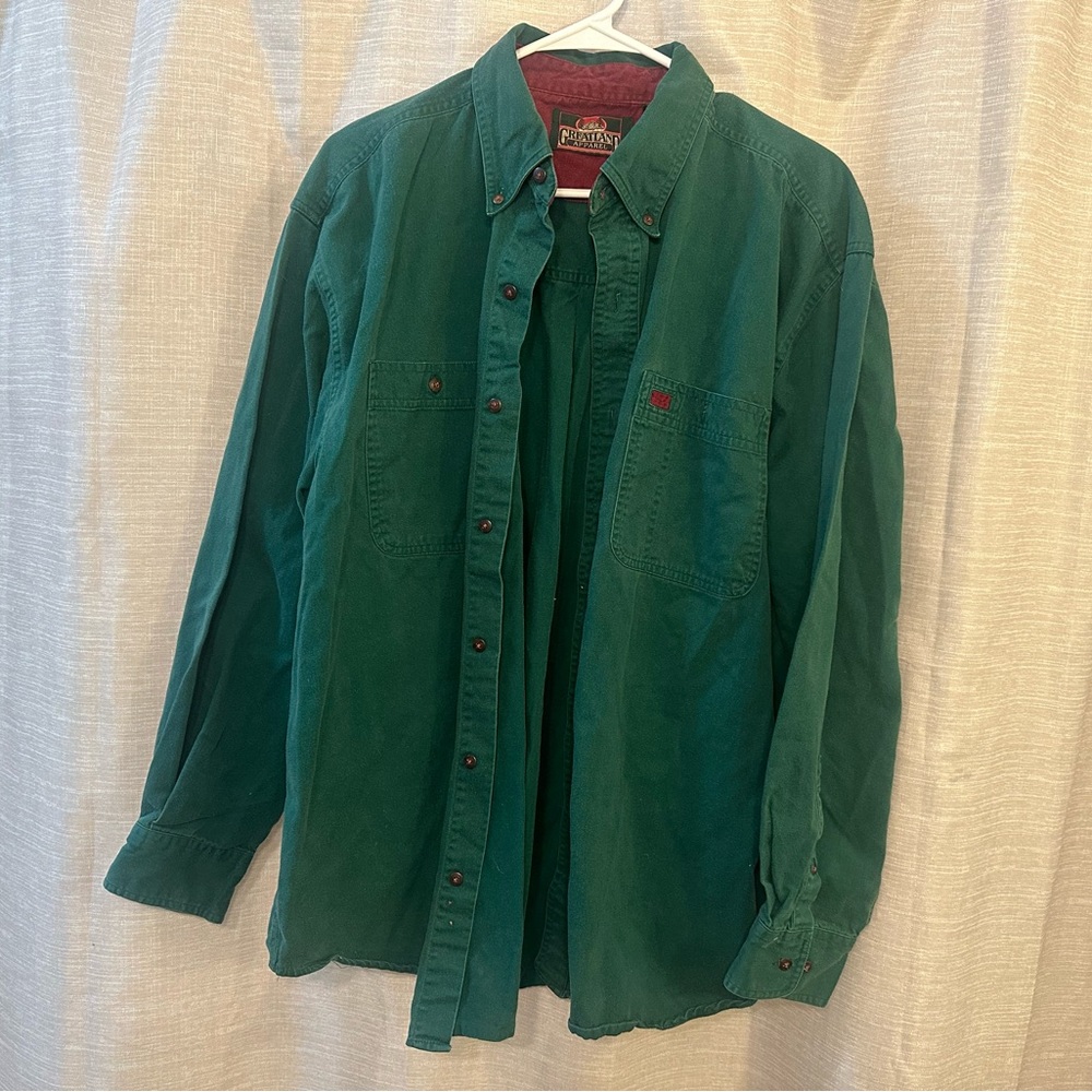 Greatland Apparel Green Full Button Heavy Cotton Outdoor Shirt. (162)